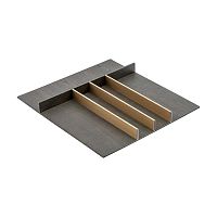 Деревянный лоток WOODNOTE для столовых приборов, ширина фасада 600 мм, 520х472х49 мм, венге/золото
